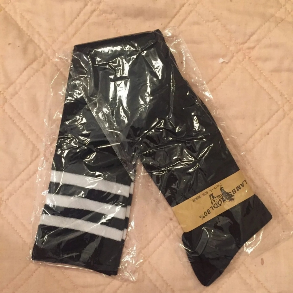 Black thigh high socks S